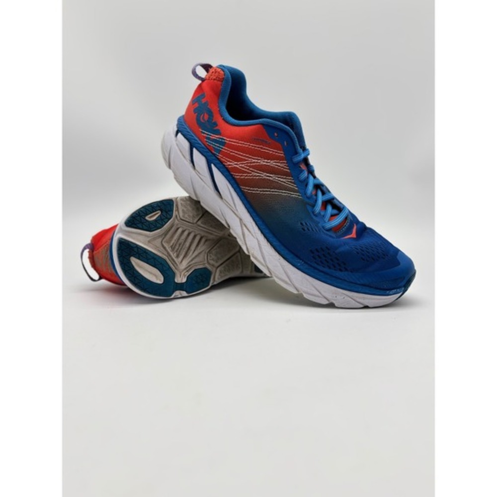 Hoka One One Clifton‎ 6 Mens 9 Running Shoes Blue Red Marlin 1102872 MRIB